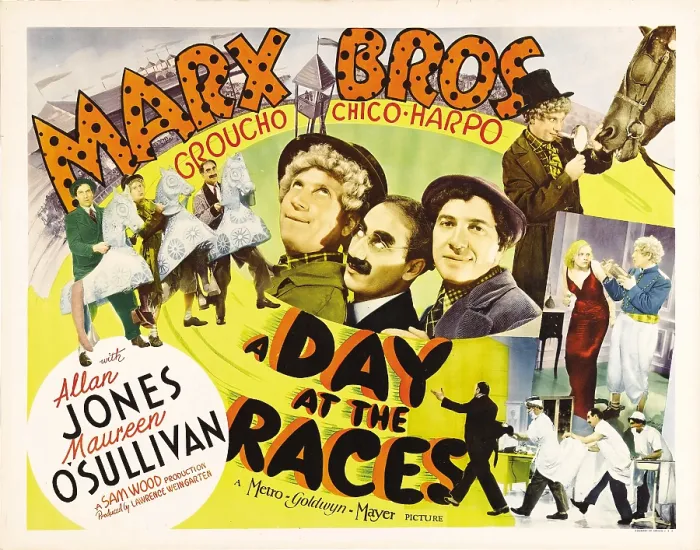 Framed Print : A DAY AT THE RACES, Harpo Marx, Groucho Marx, Chico Marx, 1937