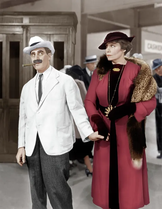 Framed Print : A DAY AT THE RACES, from left: Groucho Marx, Margaret Dumont, 1937
