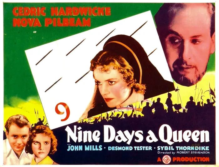 Framed Print : NINE DAYS A QUEEN (aka TUDOR ROSE), top from left: Nova Pilbeam, Cedric Hardwicke, bottom left from left: John Mills, Sybil Thorndike, 1936