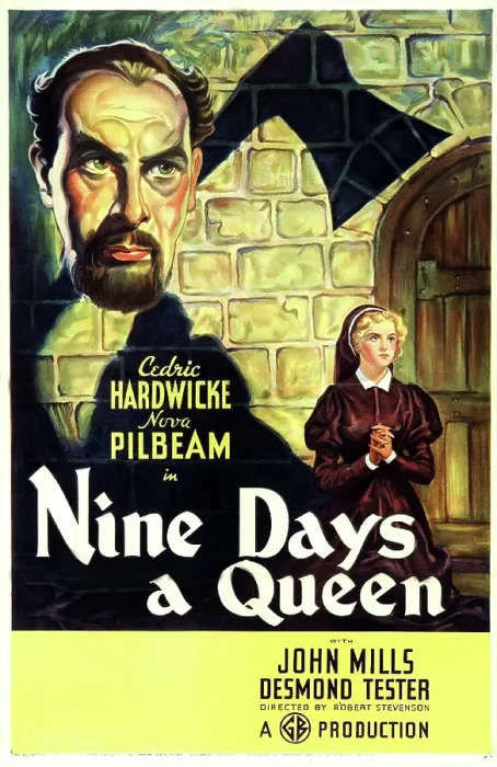 Framed Print : NINE DAYS A QUEEN, (aka TUDOR ROSE), US poster art, from top: Cedric Hardwicke, Nova Pilbeam, 1936