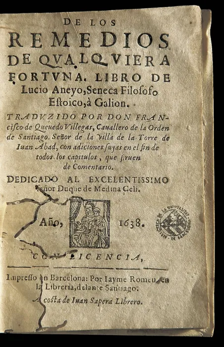 Framed Print : 'De los Remedios de Qualquiera Fortuna', work by Lucius Annaeus Lucio Anneo Sneca Framed Print : 'De los Remedios de Qualquiera Fortuna', work by Lucius Annaeus Lucio Anneo Sneca