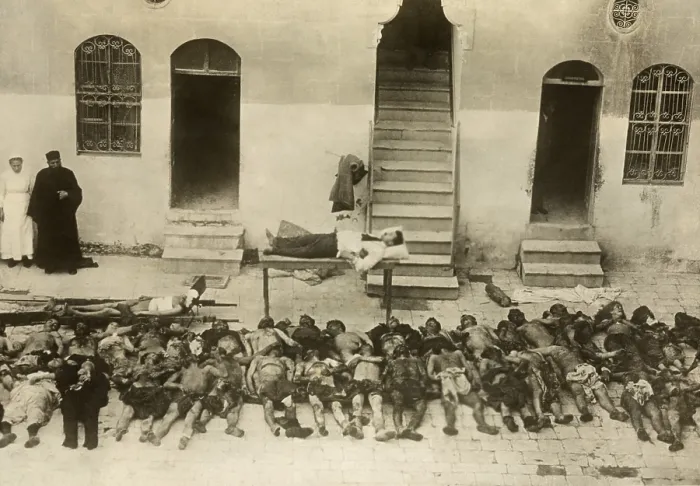 Framed Print : Dead bodies of forty Armenians, mostly men with a few women. 1918-19. Photograph received by the American Red Cross in February 1919. (BSLOC_2013_5_23) Framed Print : Dead bodies of forty Armenians, mostly men with a few women. 1918-19. Photograph received by the American Red Cross in February 1919. (BSLOC_2013_5_23)