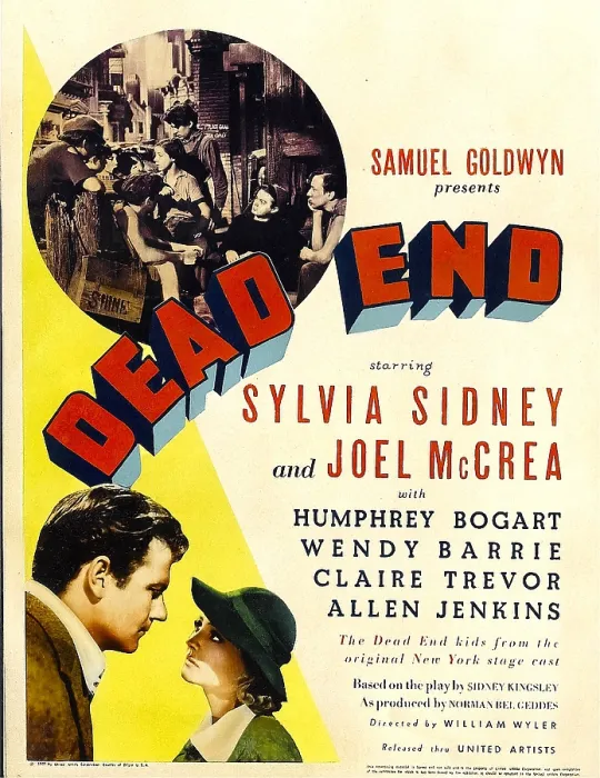 Framed Print : DEAD END, top left: Dead End Kids, bottom from left: Joel McCrea, Sylvia Sidney on window card, 1937
