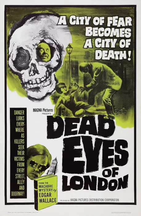 Framed Print : DEAD EYES OF LONDON, poster art, top l-r: Ady Berber, Anneli Sauli [aka Ann Savo], bottom: Klaus Kinski, 1961