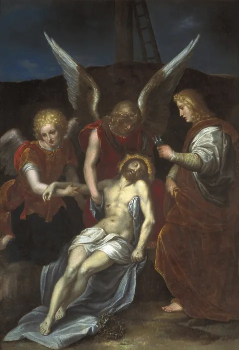 Framed Print : Dead Jesus held by angels. 16th c. Anonymous. Oil on wood. ITALY. Rome. Galleria Nazionale d'Arte Antica (National Gallery of Ancient Art) Framed Print : Dead Jesus held by angels. 16th c. Anonymous. Oil on wood. ITALY. Rome. Galleria Nazionale d'Arte Antica (National Gallery of Ancient Art)
