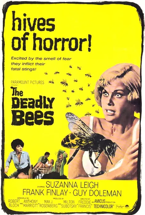 Framed Print : THE DEADLY BEES, from left: Katy Wild, Guy Doleman, Suzanna Leigh, Catherine Finn, 1967