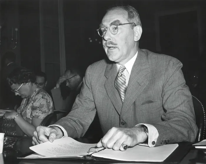 Framed Print : Dean Acheson, Sec. of State, testifying before the House Foreign Affairs Committee