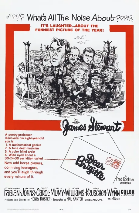 Framed Print : DEAR BRIGITTE, US poster, rear from left: Glynis Johns (flute), James Stewart, John Williams, Fabian, Cindy Carol, front from left: Billy Mumy, Ed Wynn, Jesse White, 1965 Framed Print : DEAR BRIGITTE, US poster, rear from left: Glynis Johns (flute), James Stewart, John Williams, Fabian, Cindy Carol, front from left: Billy Mumy, Ed Wynn, Jesse White, 1965