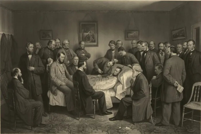 Framed Print : Death of Lincoln on April 15, 1865 in a commemorative print by A.H Framed Print : Death of Lincoln on April 15, 1865 in a commemorative print by A.H