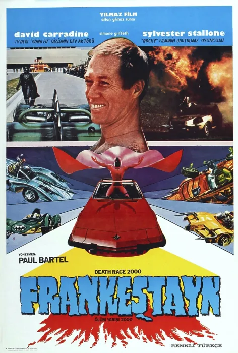 Framed Print : DEATH RACE 2000, (aka OLUM YARISI 2000), Turkish poster art, David Carradine, 1975