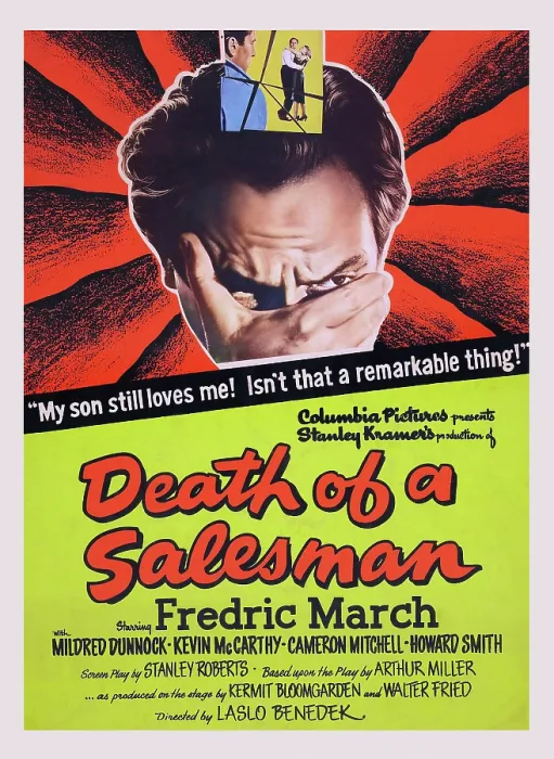 Framed Print : DEATH OF A SALESMAN, US poster art, center: Fredric March, 1951 Framed Print : DEATH OF A SALESMAN, US poster art, center: Fredric March, 1951