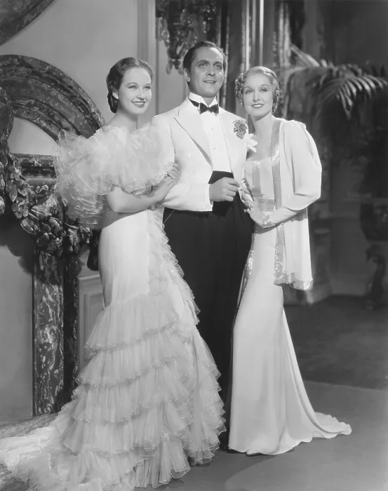Framed Print : DEATH TAKES A HOLIDAY, from left: Evelyn Venable, Fredric March, Gail Patrick, 1934
