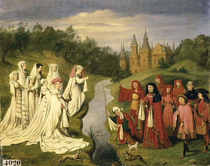 Framed Print : DEBACQ, Charles Alexandre (1804-1850). Dukes and Duchesses of Burgundy from Philip the Bold to Charles the Bold. 1841. Oil on canvas. FRANCE. Versailles Framed Print : DEBACQ, Charles Alexandre (1804-1850). Dukes and Duchesses of Burgundy from Philip the Bold to Charles the Bold. 1841. Oil on canvas. FRANCE. Versailles