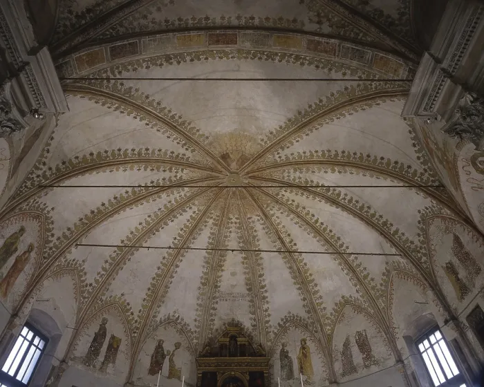 Framed Print : Decoration of the Apse, by Unknown Artist, 15th Century, fresco - Italy, Lombardy, Cremona, Church of Saint Mary Magdalene. Whole artwork view