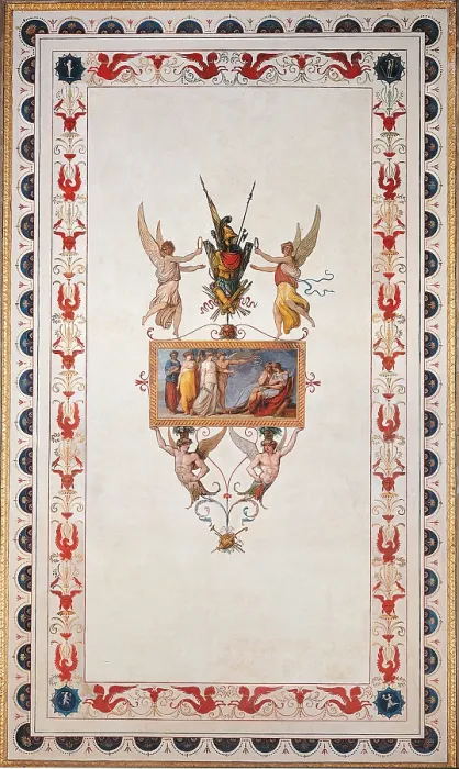 Framed Print : Decoration of the Gallery of Psyche, Palazzo Laderchi, Faenza, by Giani Felice, 18th Century, 1794, tempera on wall (fresco), - Italy, Emilia Romagna, Ravenna, Faenza