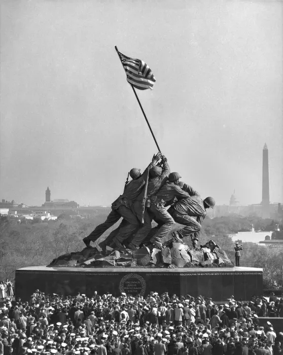 Framed Print : Dedication of the Marine Corps War Memorial next to Arlington National Cemetery, Nov. 10, 1954 Framed Print : Dedication of the Marine Corps War Memorial next to Arlington National Cemetery, Nov. 10, 1954