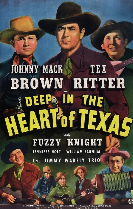 Framed Print : DEEP IN THE HEART OF TEXAS, top from left: Tex Ritter, Johnny Mack Brown, Fuzzy Knight, bottom from left: Tex Ritter, The Jimmy Wakely Trio, 1942