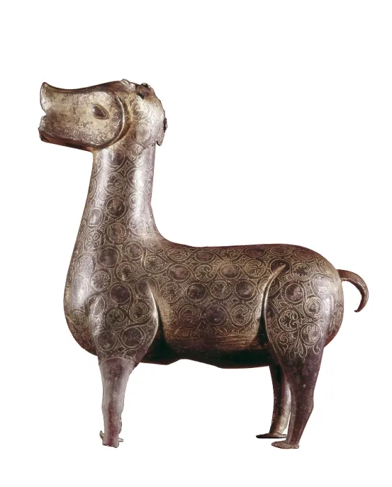 Framed Print : Deer of Cordoba. 2nd half 10th c. Hispano-Moresque art. Caliphate period. Sculpture on bronze. SPAIN. Madrid. National Museum of Archaeology. Proc: SPAIN. Cordoba. Medina Azahara