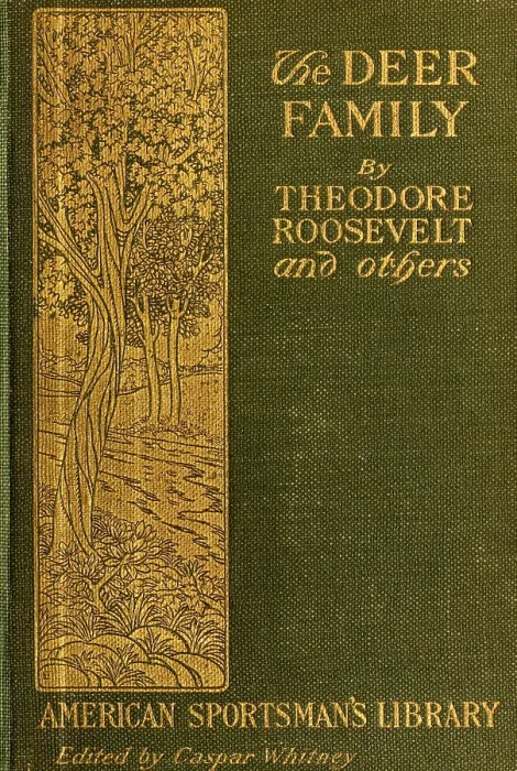 Framed Print : THE DEER FAMILY was first published in 1902 by Theodore Roosevelt and other contributors. Cover of the 1902 edition by the Macmillan Company