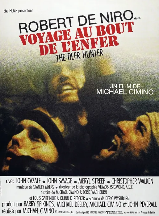Framed Print : THE DEER HUNTER, (aka VOYAGE AU BOUT DE L'ENFER), French poster, Robert De Niro (bottom right), 1978, Universal / courtesy Everett Collection