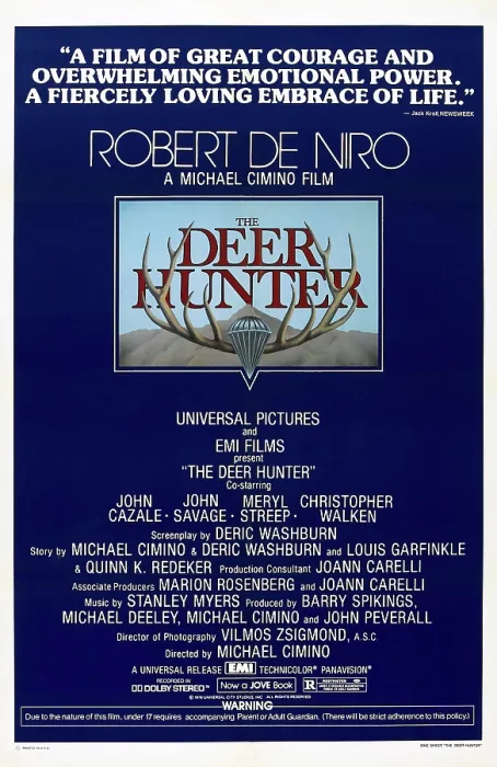 Framed Print : THE DEER HUNTER, US poster, 1978, Universal / courtesy Everett Collection Framed Print : THE DEER HUNTER, US poster, 1978, Universal / courtesy Everett Collection
