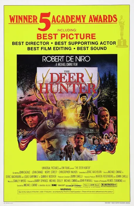 Framed Print : THE DEER HUNTER, US poster art, 1978. Universal / courtesy Everett Collection Framed Print : THE DEER HUNTER, US poster art, 1978. Universal / courtesy Everett Collection