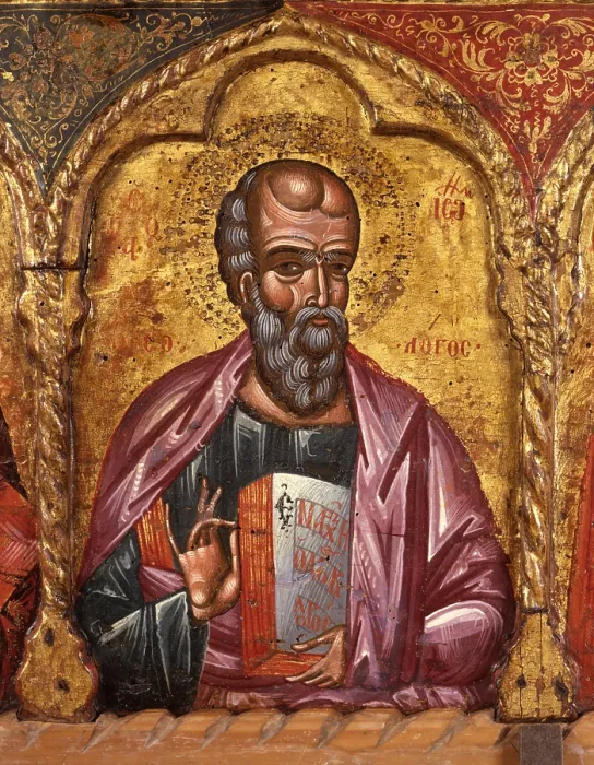 Framed Print : Deesis with Apostoles, by Nicholas, tempera on wood - Albania. Detail