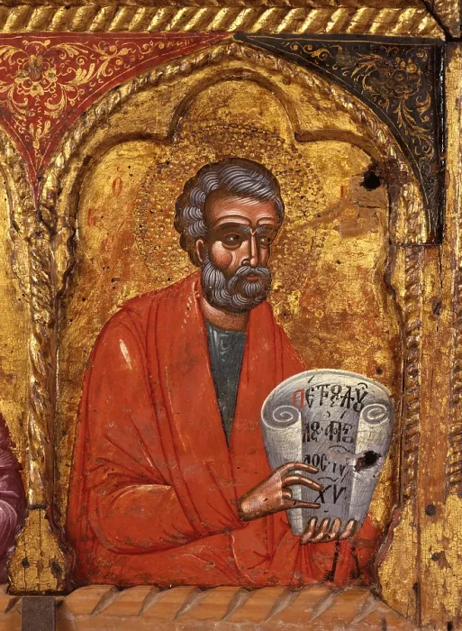 Framed Print : Deesis with Apostoles, by Nicholas, tempera on wood - Albania. Detail Framed Print : Deesis with Apostoles, by Nicholas, tempera on wood - Albania. Detail