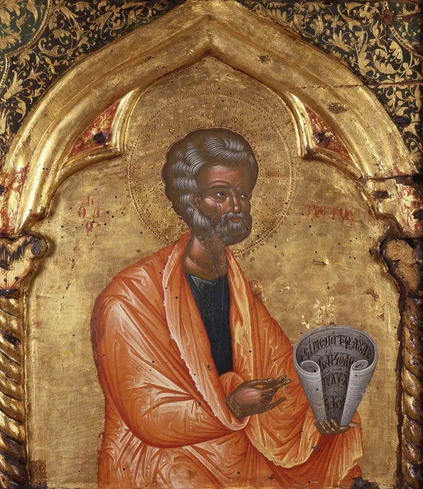 Framed Print : Deesis, attributed to Onufri Qiprioti, 17th Century, tempera on wood - Albania, Berat, Onufri Museum. Detail Framed Print : Deesis, attributed to Onufri Qiprioti, 17th Century, tempera on wood - Albania, Berat, Onufri Museum. Detail