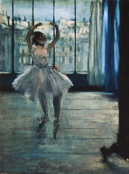 Framed Print : DEGAS, Edgar (1834-1917). Dancer at the Photographer's Studio. 1874-1877. Impressionism. Oil on canvas. RUSSIA. Moscow. Pushkin Museum of Fine Arts
