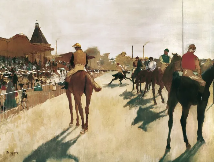 Framed Print : DEGAS, Edgar (1834-1917). The Parade, or Race Horses in front of the Stands. 1866-1868. Impressionism. Oil on canvas. FRANCE. Paris. Muse d'Orsay (Orsay Museum) Framed Print : DEGAS, Edgar (1834-1917). The Parade, or Race Horses in front of the Stands. 1866-1868. Impressionism. Oil on canvas. FRANCE. Paris. Muse d'Orsay (Orsay Museum)