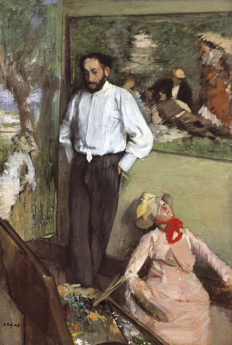 Framed Print : DEGAS, Edgar (1834-1917). Portrait of Henri Michel-Levy in his studio. 1879. Impressionism. Oil on canvas. PORTUGAL. Lisbon