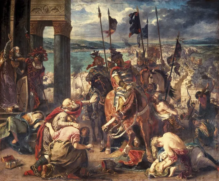 Framed Print : DELACROIX, Eugne (1798-1863). The Crusaders entry into Constantinople, 12th April 1204. 1840