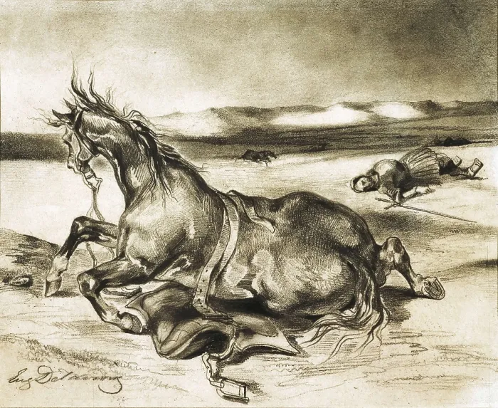 Framed Print : DELACROIX, Eugne (1798-1863). Horse on the ground and dead horseman. Drawing. UNITED STATES OF AMERICA. Chicago. Art Institute of Chicago. AISA / Everett Collection**US SALES ONLY** Framed Print : DELACROIX, Eugne (1798-1863). Horse on the ground and dead horseman. Drawing. UNITED STATES OF AMERICA. Chicago. Art Institute of Chicago. AISA / Everett Collection**US SALES ONLY**