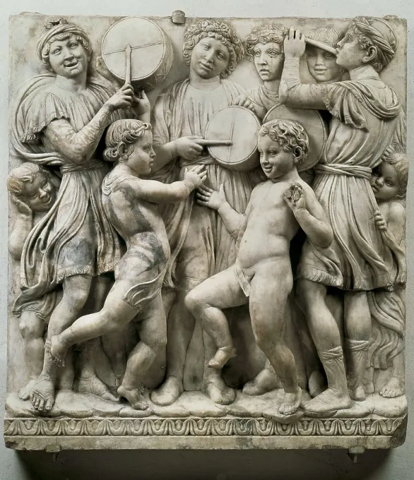 Framed Print : DELLA ROBBIA, Luca (1400-1482). Cantoria. 1431-1438. Detail. Renaissance art. Quattrocento. Florentine school. Relief on marble. ITALY. Florence. Opera del Duomo Museum Framed Print : DELLA ROBBIA, Luca (1400-1482). Cantoria. 1431-1438. Detail. Renaissance art. Quattrocento. Florentine school. Relief on marble. ITALY. Florence. Opera del Duomo Museum