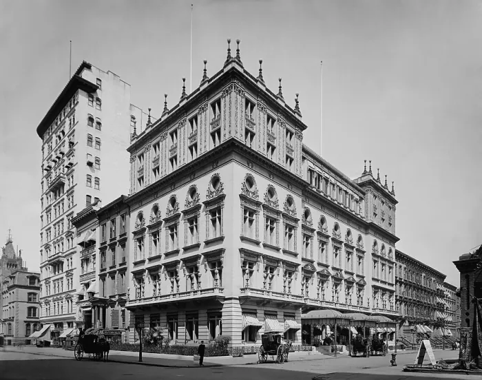 Framed Print : Delmonico's restaurant at the corner of 5th Ave. and 44th St. in 1903