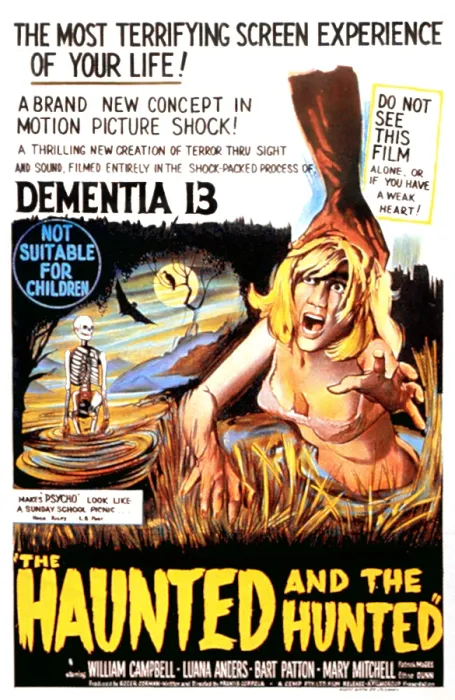 Framed Print : DEMENTIA 13, [aka THE HAUNTED AND THE HUNTED; Australian poster art], Luana Anders, 1963