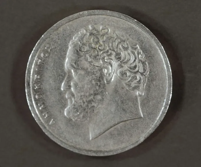 Framed Print : DEMOCRITUS (460-370 BC). Coin. Coin. AISA / Everett Collection**US SALES ONLY**