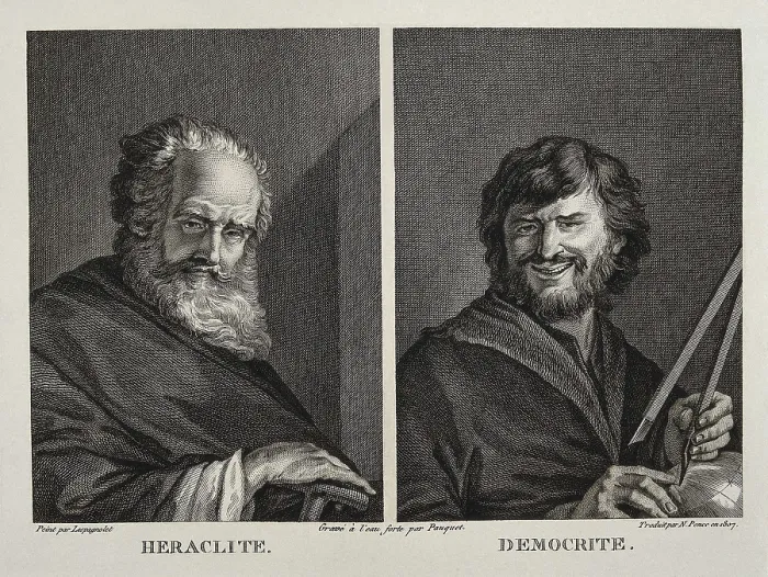 Framed Print : DEMOCRITUS (460-370 BC); HERACLEITUS (540-480 BC). Etching. AISA / Everett Collection**US SALES ONLY** Framed Print : DEMOCRITUS (460-370 BC); HERACLEITUS (540-480 BC). Etching. AISA / Everett Collection**US SALES ONLY**