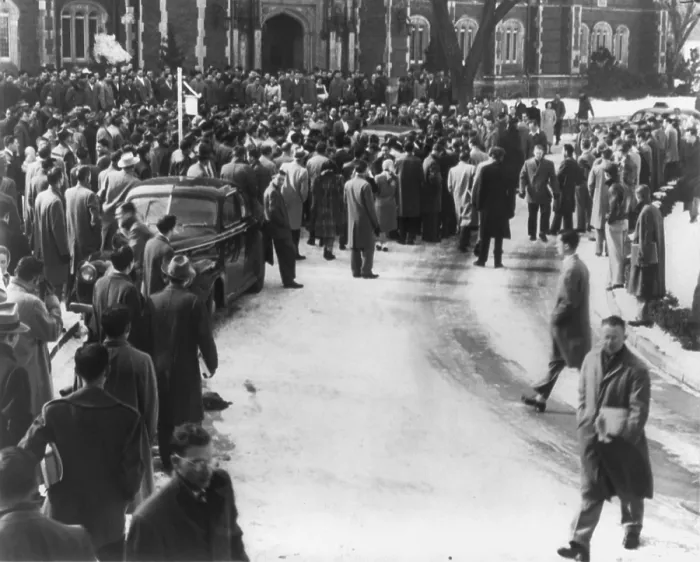 Framed Print : Demonstration at the University of Oklahoma at Norman. In January 1948 the Supreme Court ordered racial integration of the Law School. In Sipuel v Framed Print : Demonstration at the University of Oklahoma at Norman. In January 1948 the Supreme Court ordered racial integration of the Law School. In Sipuel v