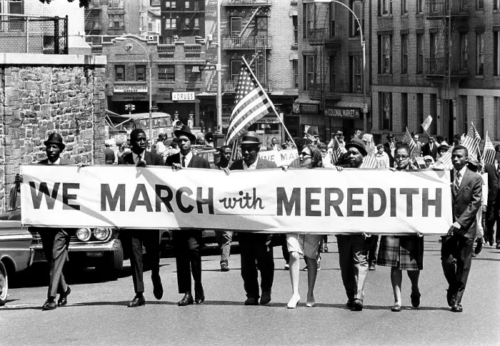 Framed Print : Demonstrators in the Bronx show their support for civil rights leader James Meredith after he was shot during his March Against Fear. Courtesy: CSU Archives / Everett Collection