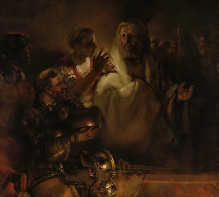 Framed Print : The Denial of St. Peter, by Rembrandt van Rijn, 1660, Dutch painting, oil on canvas Framed Print : The Denial of St. Peter, by Rembrandt van Rijn, 1660, Dutch painting, oil on canvas