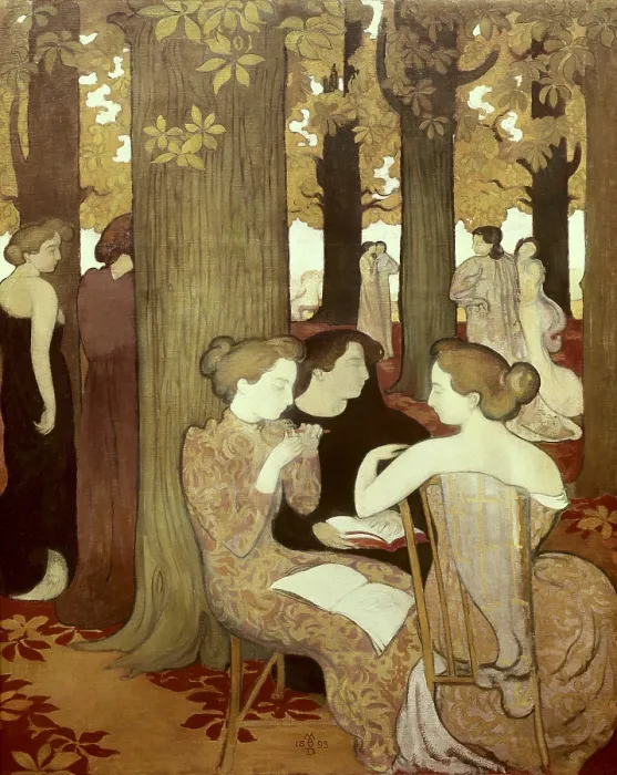 Framed Print : DENIS, Maurice (1870-1943). The Muses. 1893. Symbolism. Les Nabis. Oil on canvas. FRANCE. Paris. Musee d'Orsay (Orsay Museum)