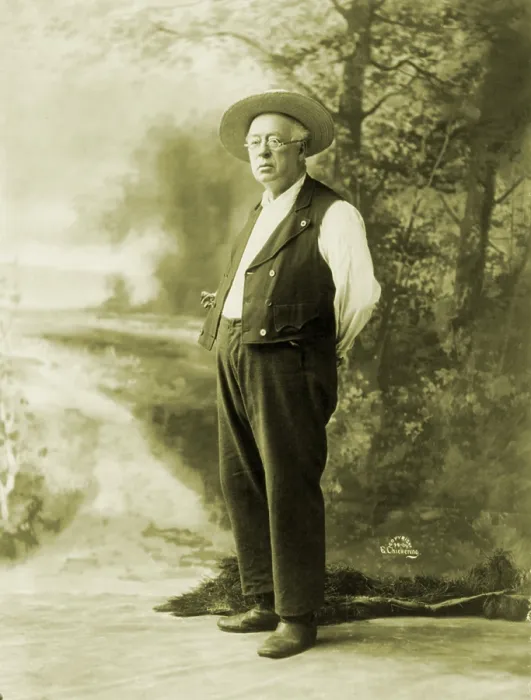 Framed Print : Denman Thompson (1833-1911), American playwright and actor who career was based on one hugely successful role, that of Josh from his play THE OLD HOMESTEAD, 1886