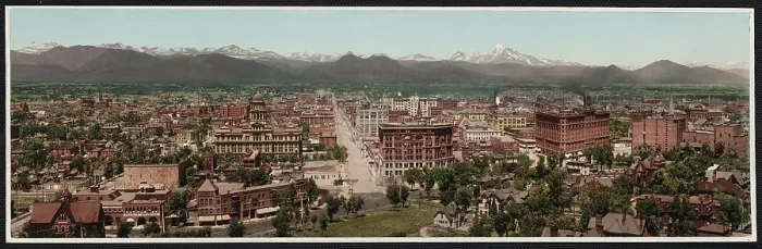Framed Print : Denver, Colorado, photochrom by William Henry Jackson, circa 1898 Framed Print : Denver, Colorado, photochrom by William Henry Jackson, circa 1898