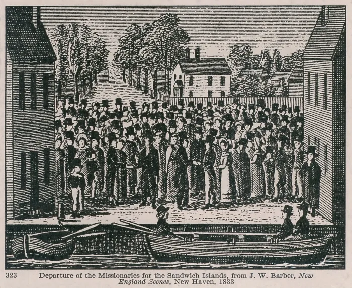 Framed Print : Departure of New England Missionaries for the Hawaiian Islands in the 1820s Framed Print : Departure of New England Missionaries for the Hawaiian Islands in the 1820s