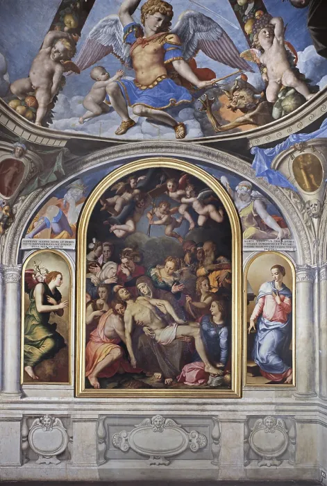 Framed Print : Deposition of Christ (Deposizione di Cristo), by Bronzino, 1540-1545, 16th Century, fresco - Italy, Tuscany, Florence, Palazzo Vecchio, Chapel of Eleonora. Whole artwork view Framed Print : Deposition of Christ (Deposizione di Cristo), by Bronzino, 1540-1545, 16th Century, fresco - Italy, Tuscany, Florence, Palazzo Vecchio, Chapel of Eleonora. Whole artwork view