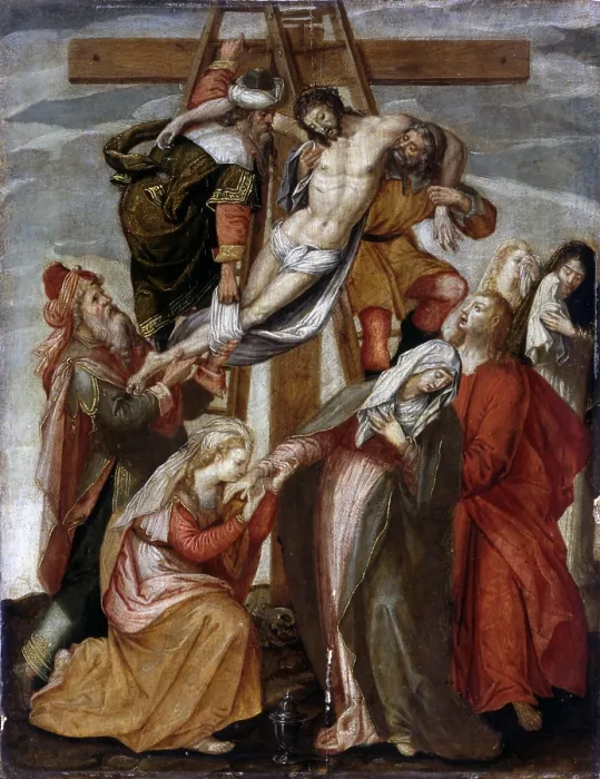 Framed Print : Deposition, after Maarten de Vos, 17th Century, oil on canvas - Italy, Lombardy, Milan, Castello Sforzesco, Civic Collections of Ancient Art. Whole artwork view