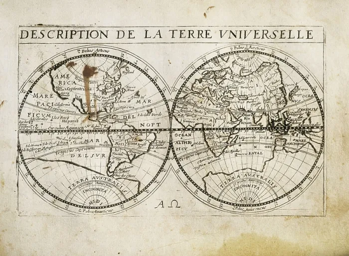 Framed Print : Description de la Terre Universelle (1667). Map. AISA / Everett Collection (86110)**US SALES ONLY**