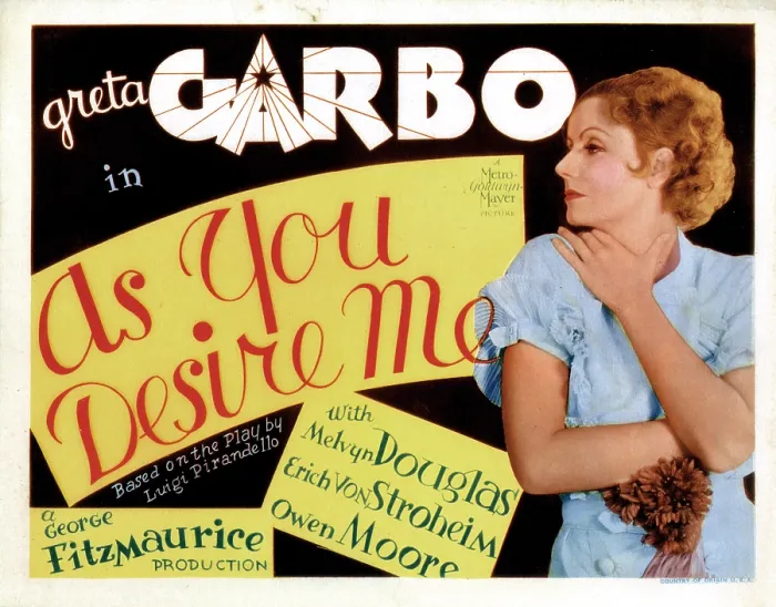 Framed Print : AS YOU DESIRE ME, Greta Garbo, 1932
